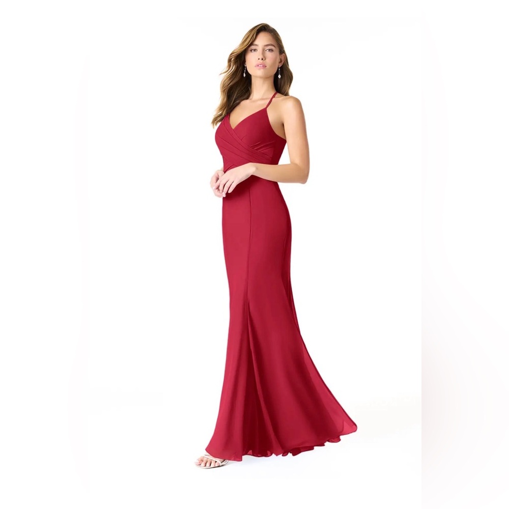 Azazie Scarlet Mermaid Ruched Chiffon Dress